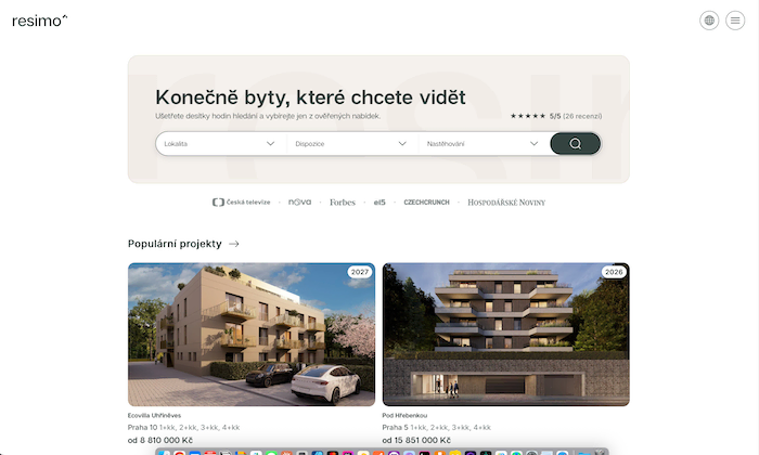 Resimo.cz - katalog nemovitostí a portál pro developery